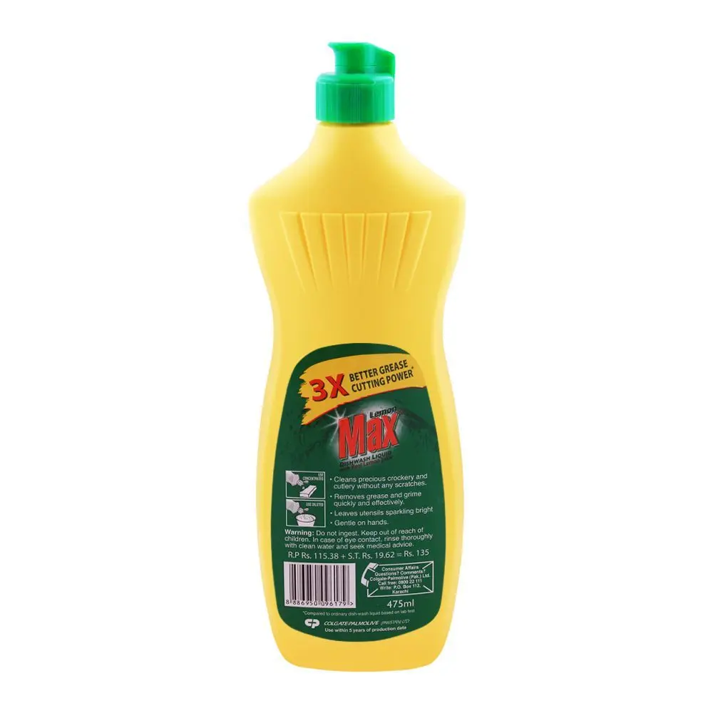 Lemon Max Dish Wash Liquid 475Ml