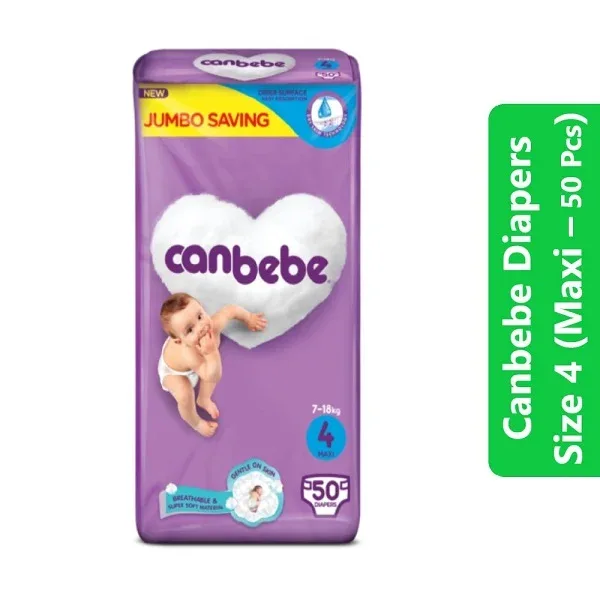 Canbebe Diapers Size 4 (Maxi – 50 Pcs)