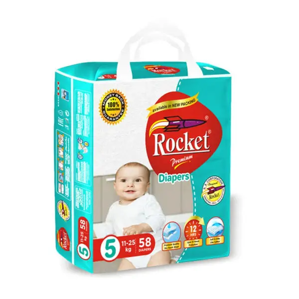 Rocket Diaper Premium Size 5,-58 Pcs