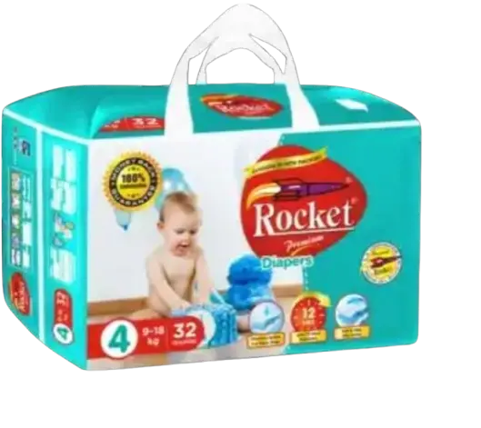Rocket Diaper Size 4-, 32 Pcs